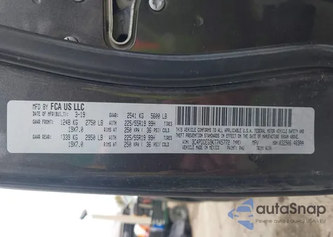 2019 Dodge Journey Gt Awd from USA, damaged, VIN 3C4PDDEG9KT745772
